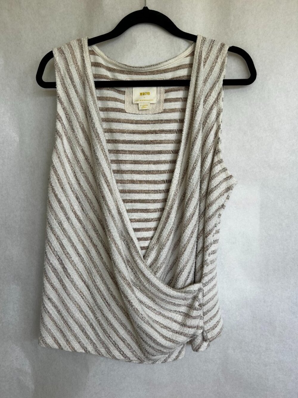 Maeve Anthropologie Striped Draped Wrap Tank Top XL